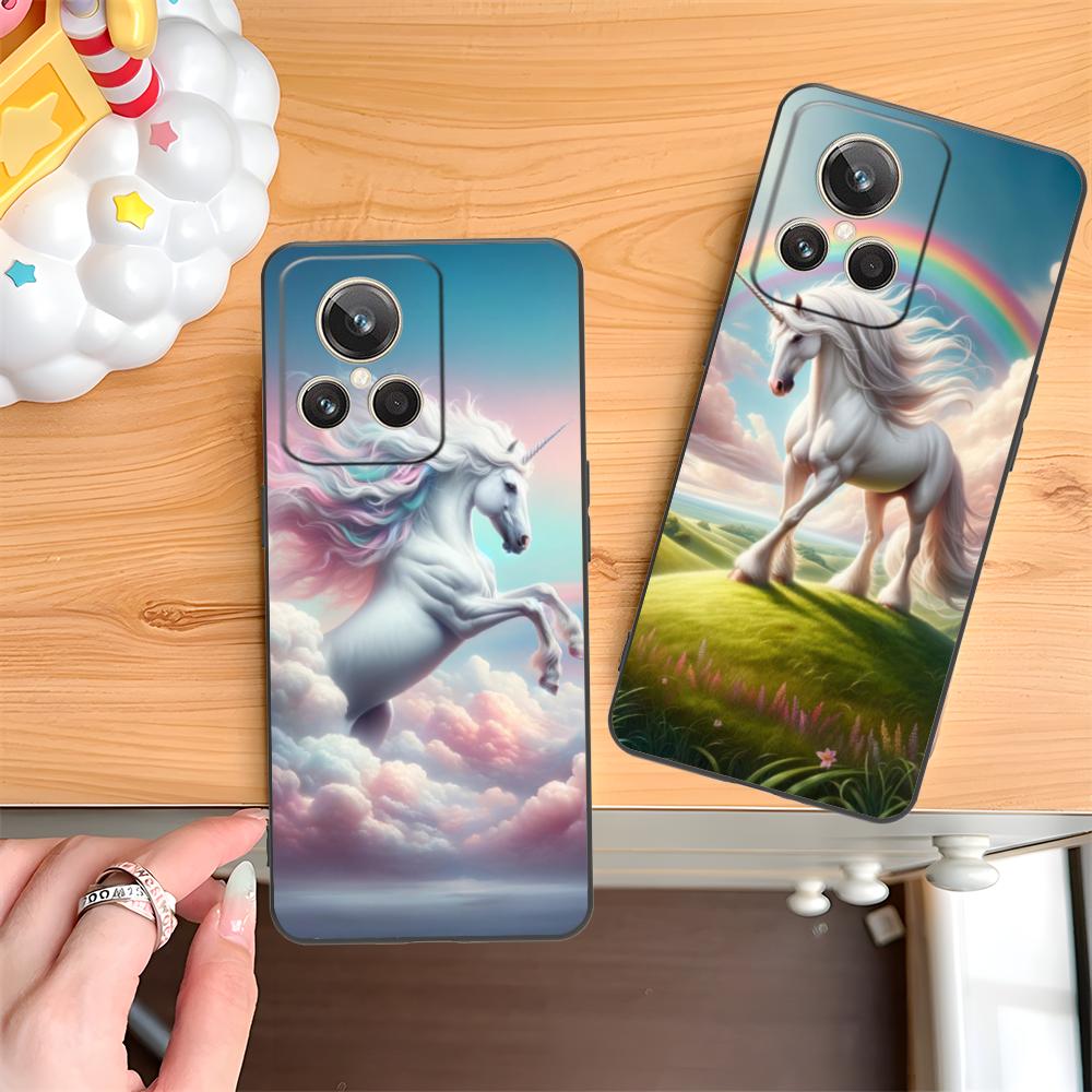Фантазийный чехол для мобильного телефона с единорогом для Realme GT 8 Neo Pro C75 73 71 C67 65 C55 53 C35 31 C20 15 Цветная печать Роскошный