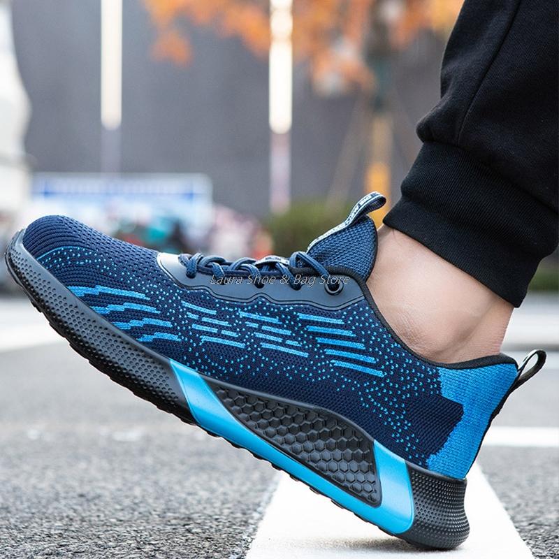 Fashion Fashion Safety Shoes For Men Work Boots Steel Toe Men's Working Boots Anti-Smash Breathable Sneakers Male Safety Boots Man Shoes