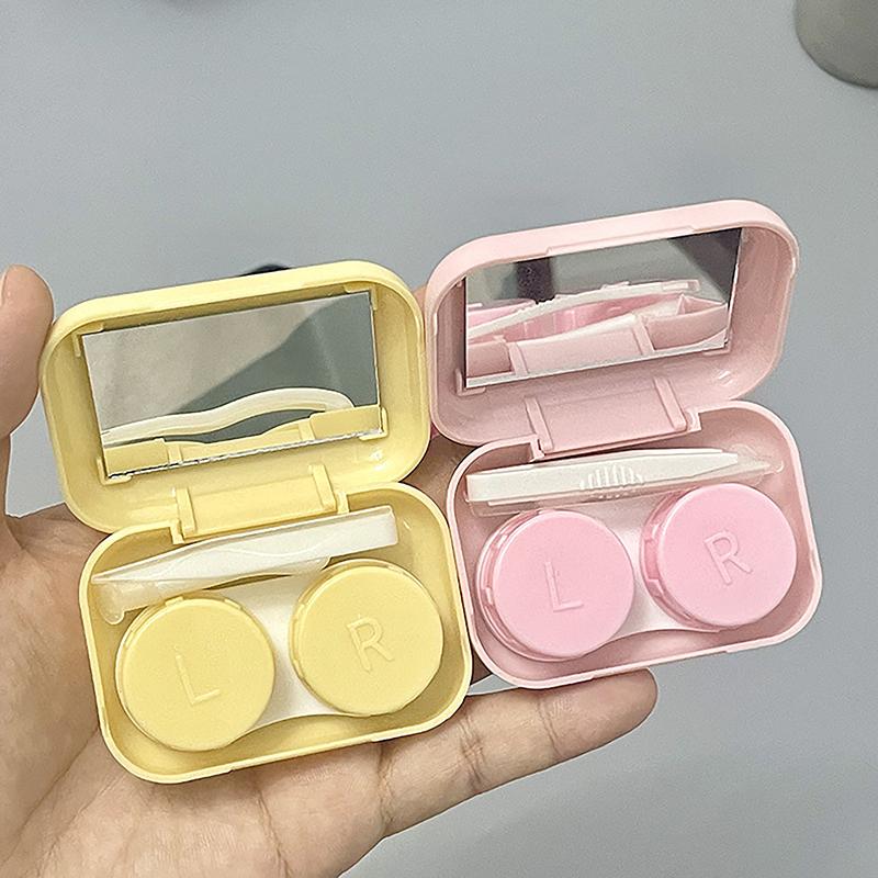 Футляр для контактных линз Hello Kitty, милый, портативный, удобный для переноски, контейнер для хранения, кавайный, коробка для аксессуаров для глаз