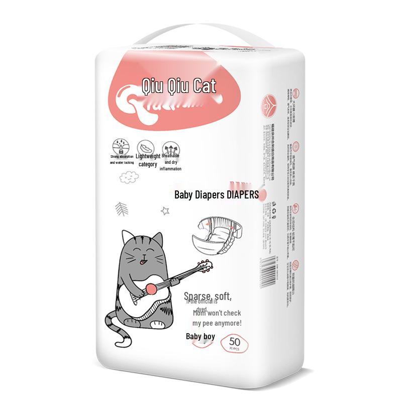 Qiu Qiu Cat Ультратонкие дышащие хлопковые подгузники для малышей XL/XXL