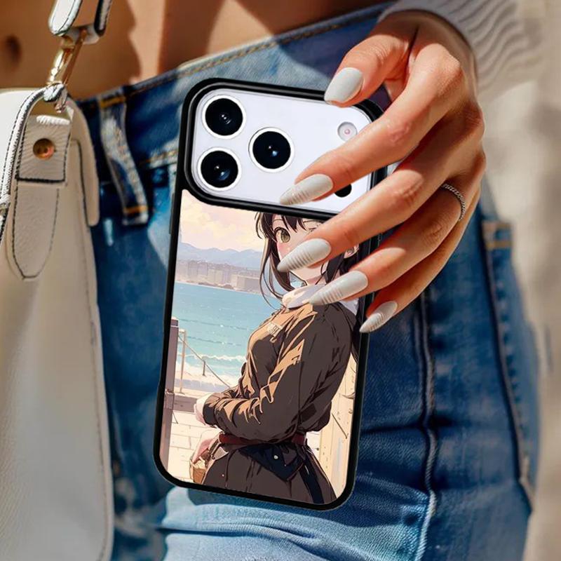 Мягкий чехол для телефона с аниме-девушкой-кошкой Для iPhone 17 Air 14 15 13 12 Max Чехол Для Apple 14 15 16 16e 11 Pro Max Plus Coque