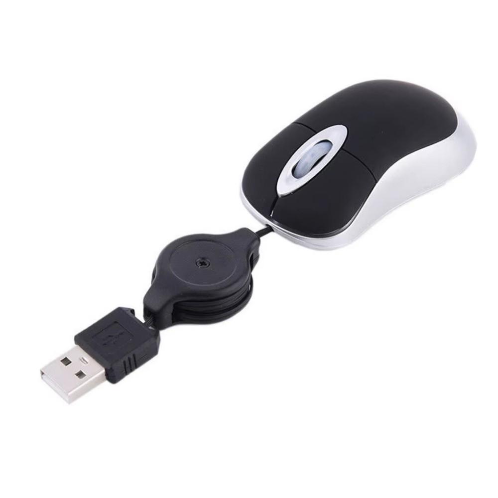 Lightweight USB Wired Mouse Portable Computer Mice Mini mini Retractable Mouse Home Use