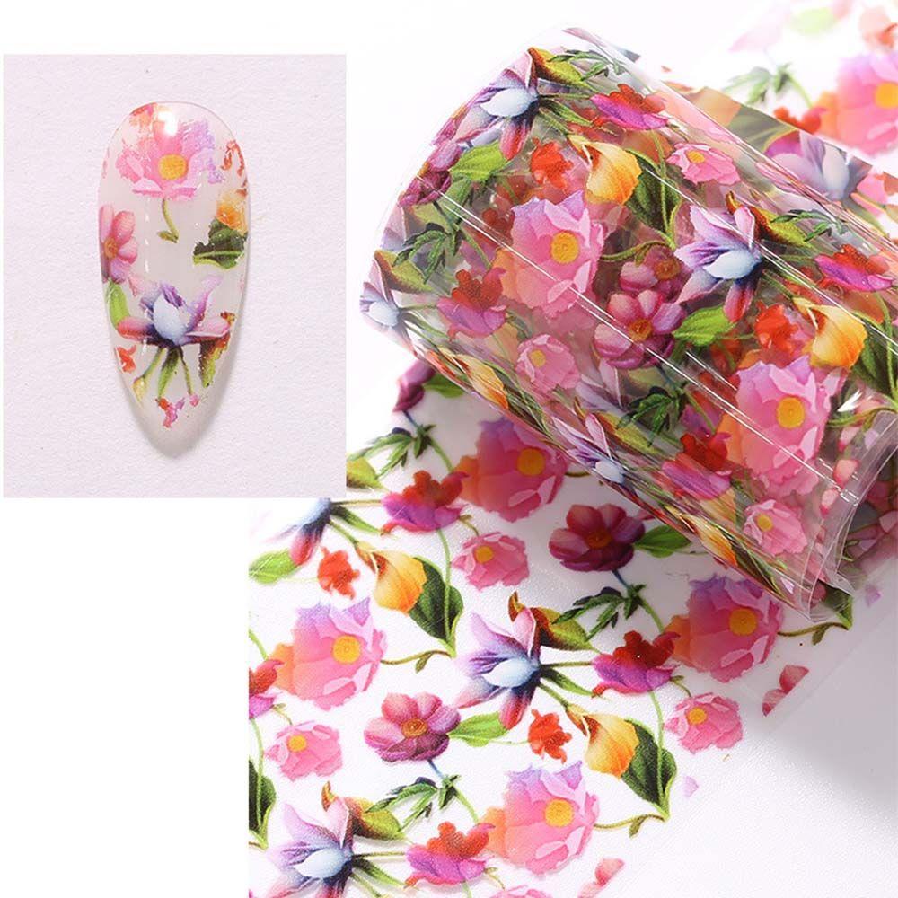 Аксессуары Голографические Наклейки для Ногтей Переводная Бумага Наклейки Цветочные Наклейки для Ногтей Цветочная Фольга для Ногтей