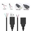 5pcs/lot 2pin/4Pin USB 2.0 Power Supply Cable Female Male Wire Jack Charging Extension Connector Wire 5V 30cm