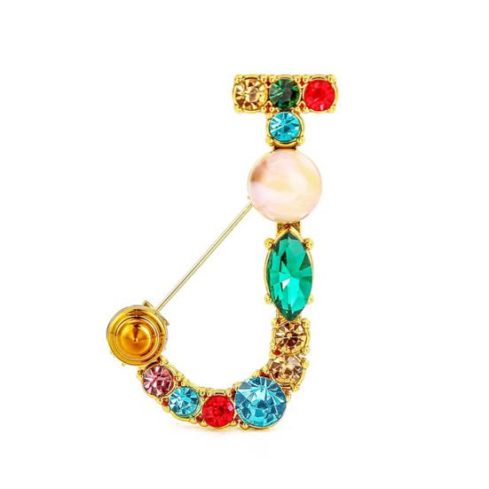 Брошь Изысканная красивая красочная брошь с буквой на булавке для банкета