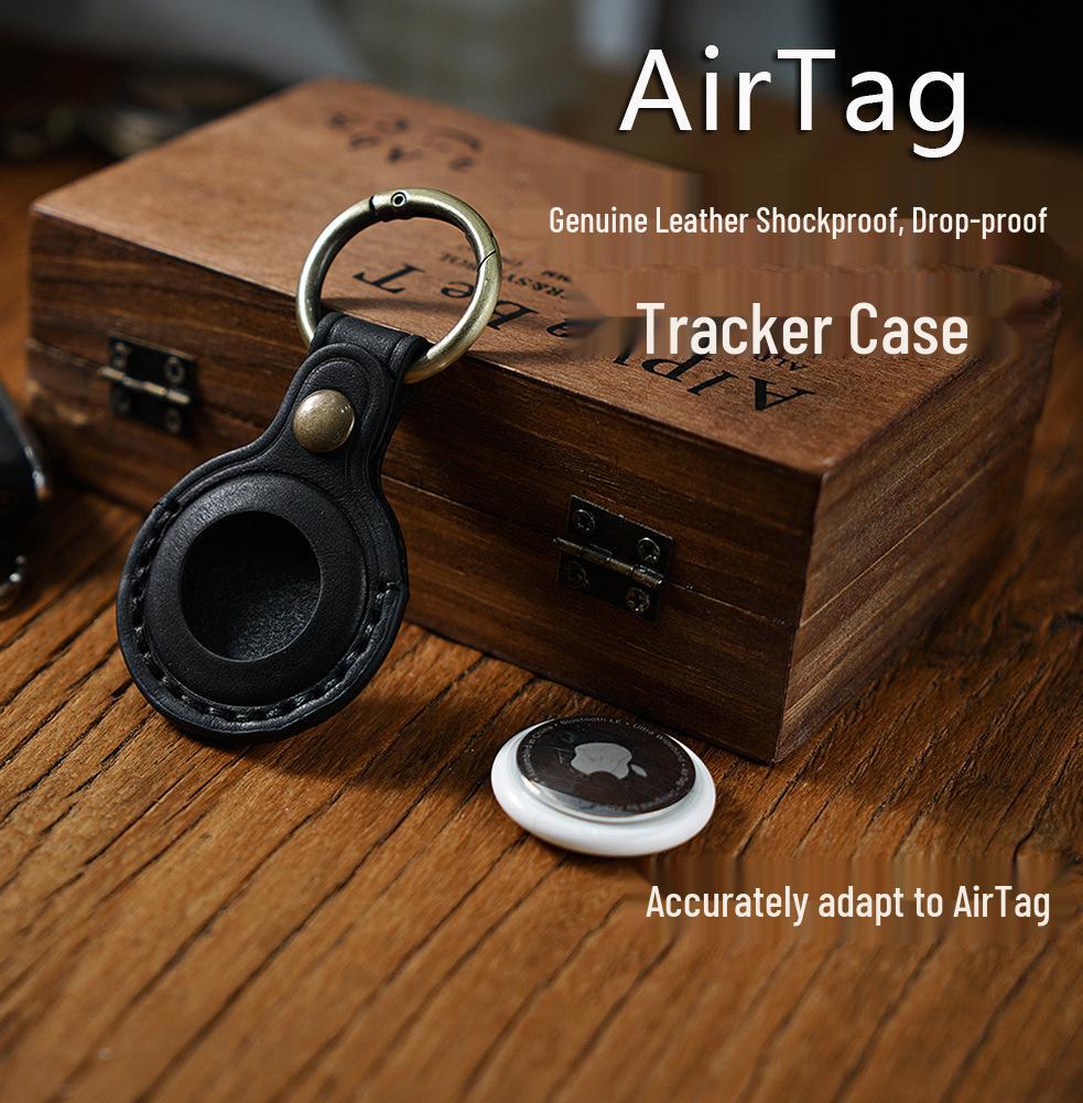 Оригинальный кожаный защитный чехол-брелок для Apple AirTag - Антипотеряшка для питомца
