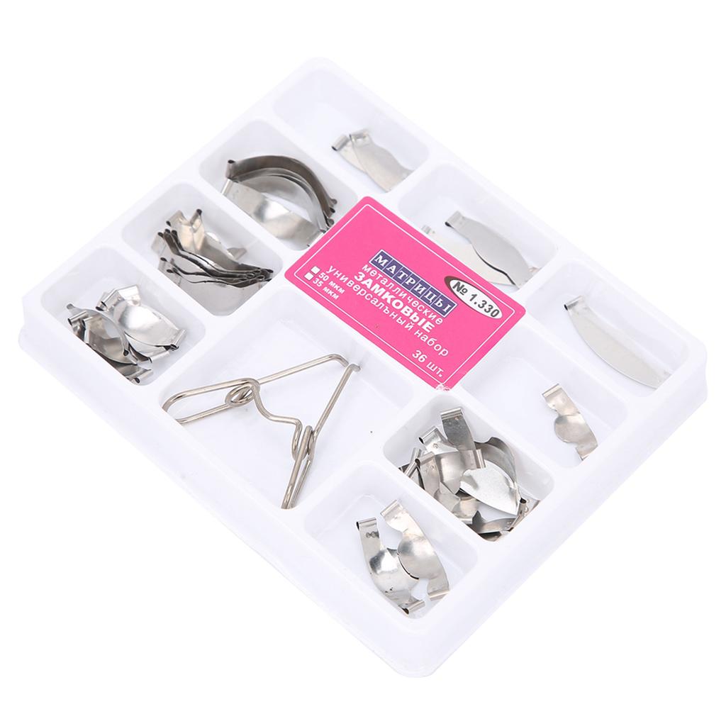 36 шт. стоматологические секционные контурные матрицы, набор пружинных зажимов, аксессуары для стоматологических принадлежностей