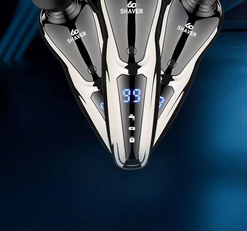 Перезаряжаемая немецкая электрическая бритва: Многофункциональный, Плавающий, Трехлопастной, Полностью водонепроницаемый триммер для бороды