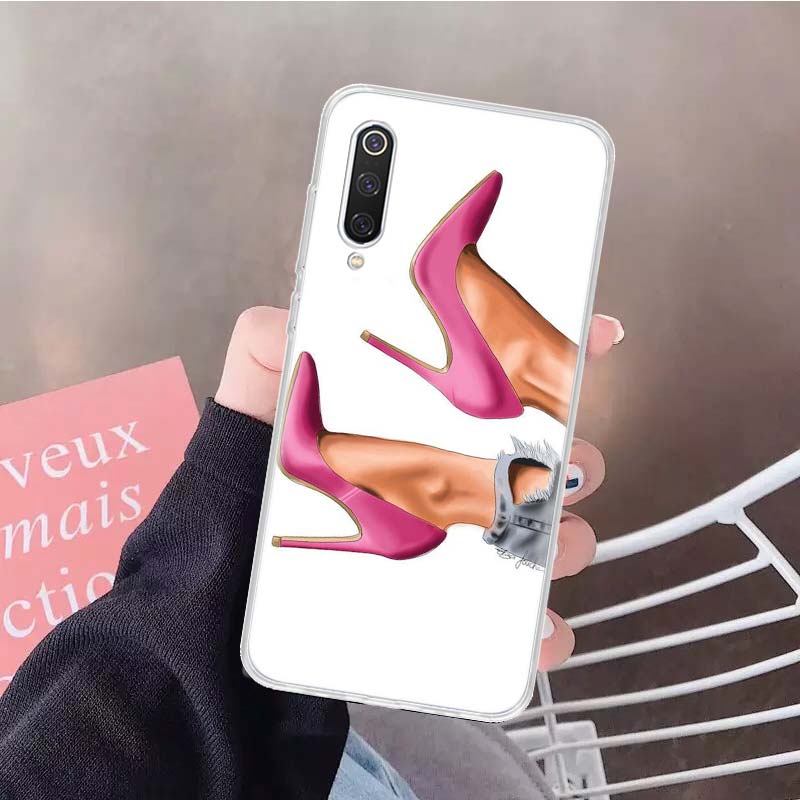 Красные туфли на высоком каблуке Мягкий чехол для телефона Для Xiaomi Redmi Note 15 14 14S 13 12 Pro Plus 12S 11 11S 11E 10 10S 11T 5G Fundas Coque Красный