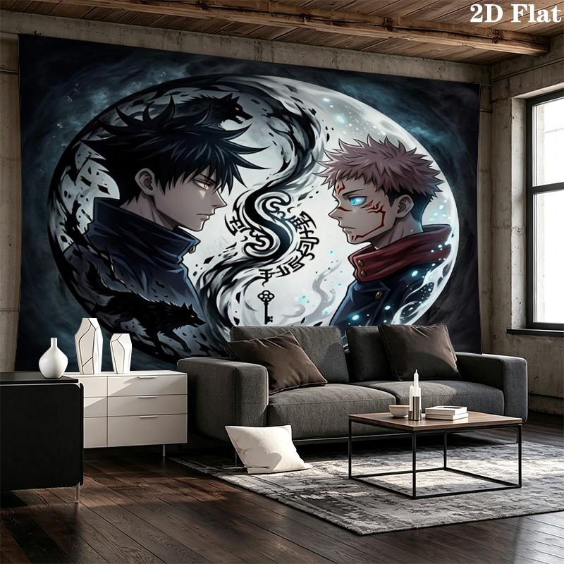 Jujutsu Kaisen Wall Tapestry Aesthetic Wall Hanging Printed Fabric Blanket Decorative Tapestries For Bedroom Living Room Home Decor
