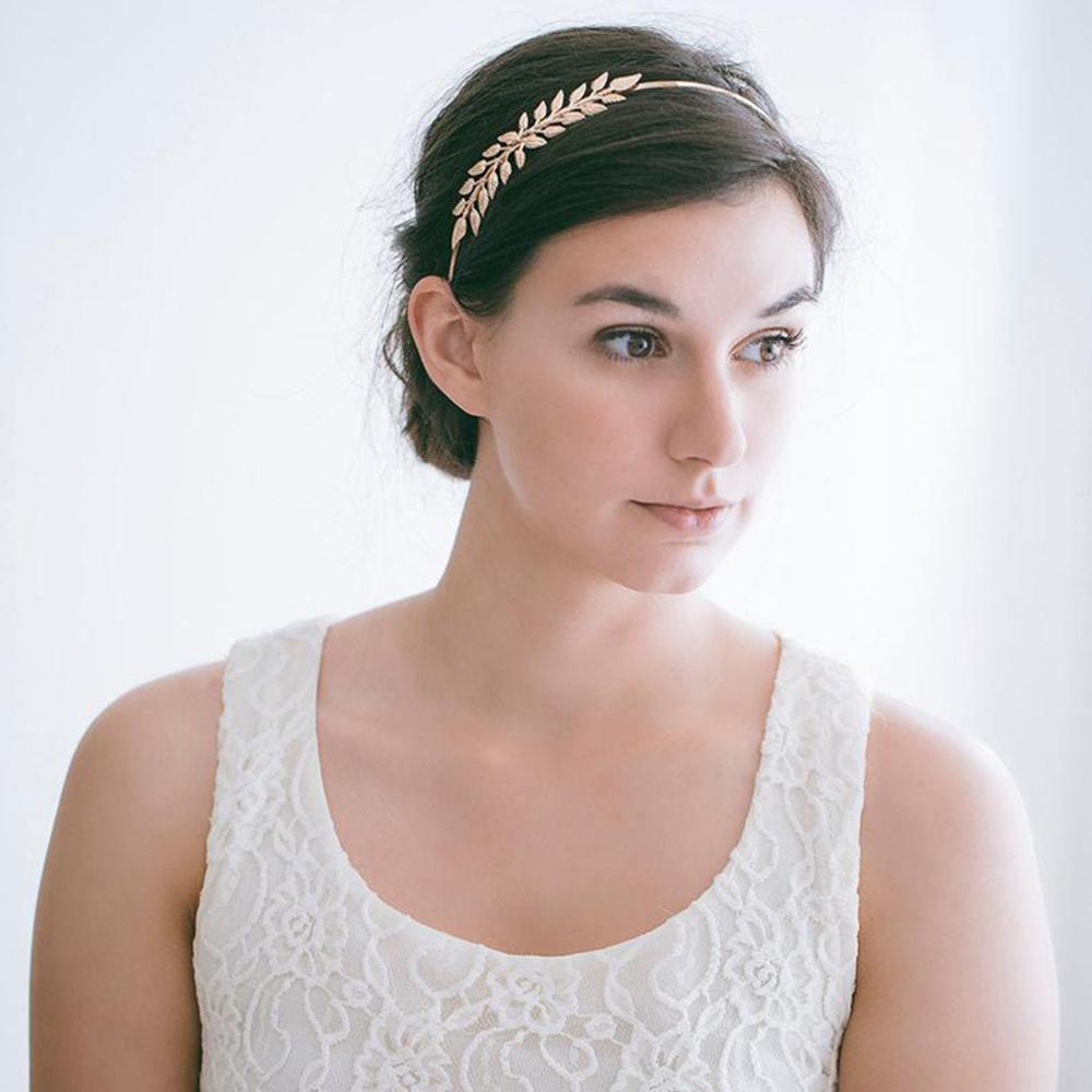 Headwear Bridesmaid Hair Combs Leaves Hair Bands Wedding Hair Crown Bride Headbands Metal Gold Leaf