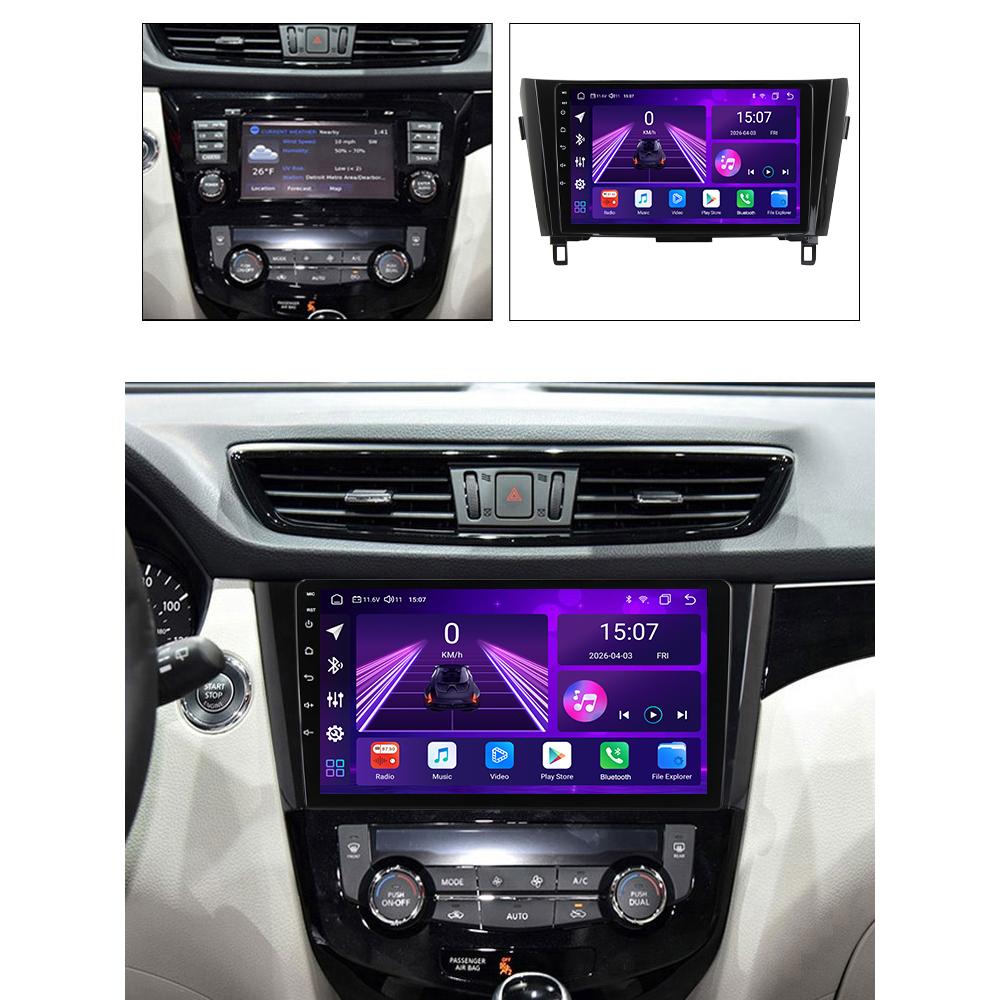 Автомобильная магнитола Android Car-Play для Nissan X-Trail T32 Qashqai 2013-2017 Мультимедийный плеер Головное устройство Стерео Навигация GPS BT WIFI, 8 ЯДЕР ,2+32ГБ