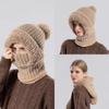 Winter Balaclava Hat Velvet Warmth Cover Hat High Quality Mask Neck Integrated Hooded Cap Women