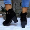Lucyever Vintage Rivets High Helmet Ankle Boots Women Autumn Winter Faux Suede Short Boots Woman 2024 Side Zip Platform Boots 42
