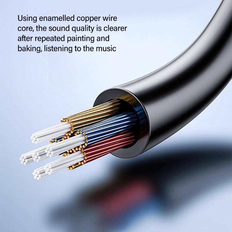 Type C TRRS Male Plug to Open End Cable Stereo to Bare Wire Line for Easy Headphones DIY Repairment Black