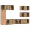 Wall Mounted TV Cabinet Set 6 pcs Artisan Oak Wood Based Material
