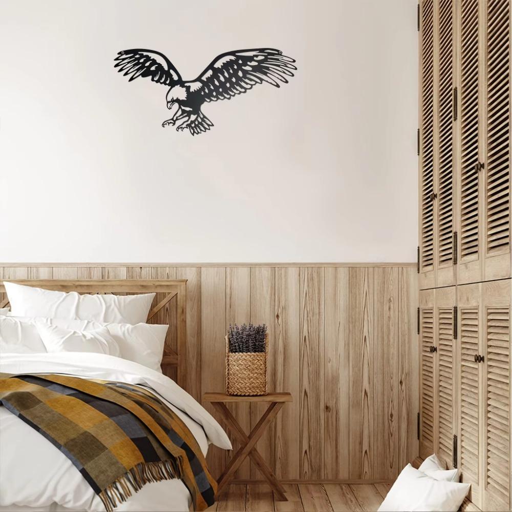 Bald Eagle Metal Wall Art Outdoor Décor Black Metal Birds for Yard Ideal for Arts & Crafts and Window Treatments Stylish Home