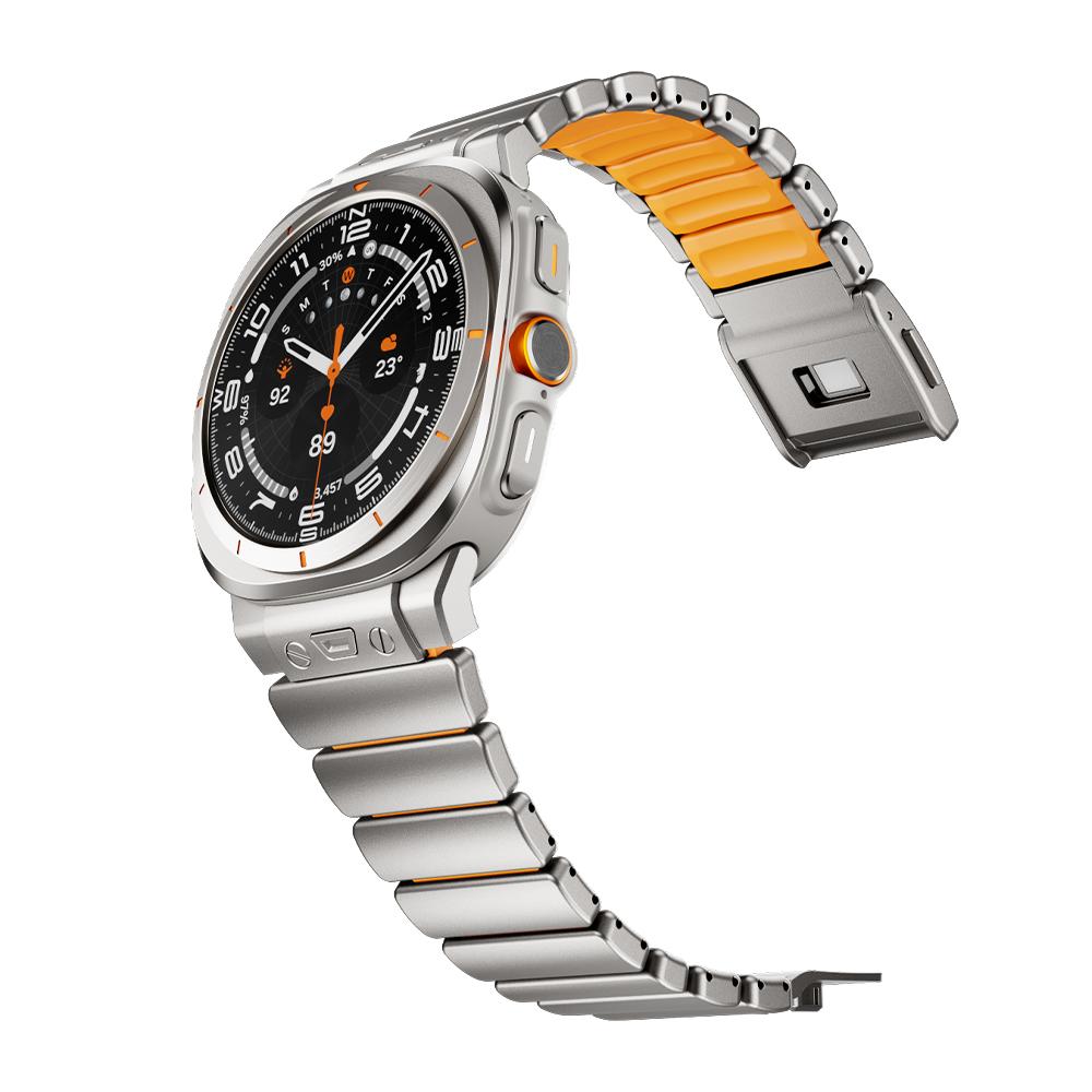 Металлический браслет из нержавеющей стали для Samsung Galaxy Watch Ultra 2025 47 мм Резиновые мужские ремешки Браслет для GALAXY Watch Ultra 2024 47 мм