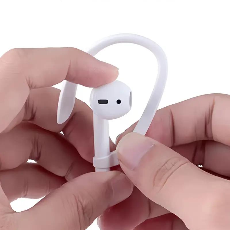 Пара не теряющихся заушных крючков для наушников Apple для Airpods, профессиональные противоскользящие силиконовые насадки для наушников, без наушников