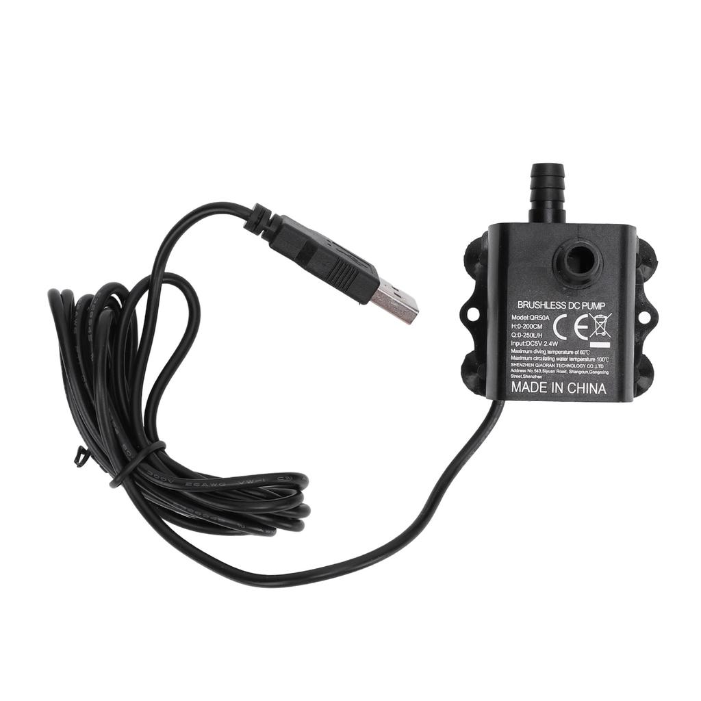 Small Submersible Water Pump 0?200cm Lift 0?250LPH IP68 Rating DC5V 2.4W USB Water Pump with LED