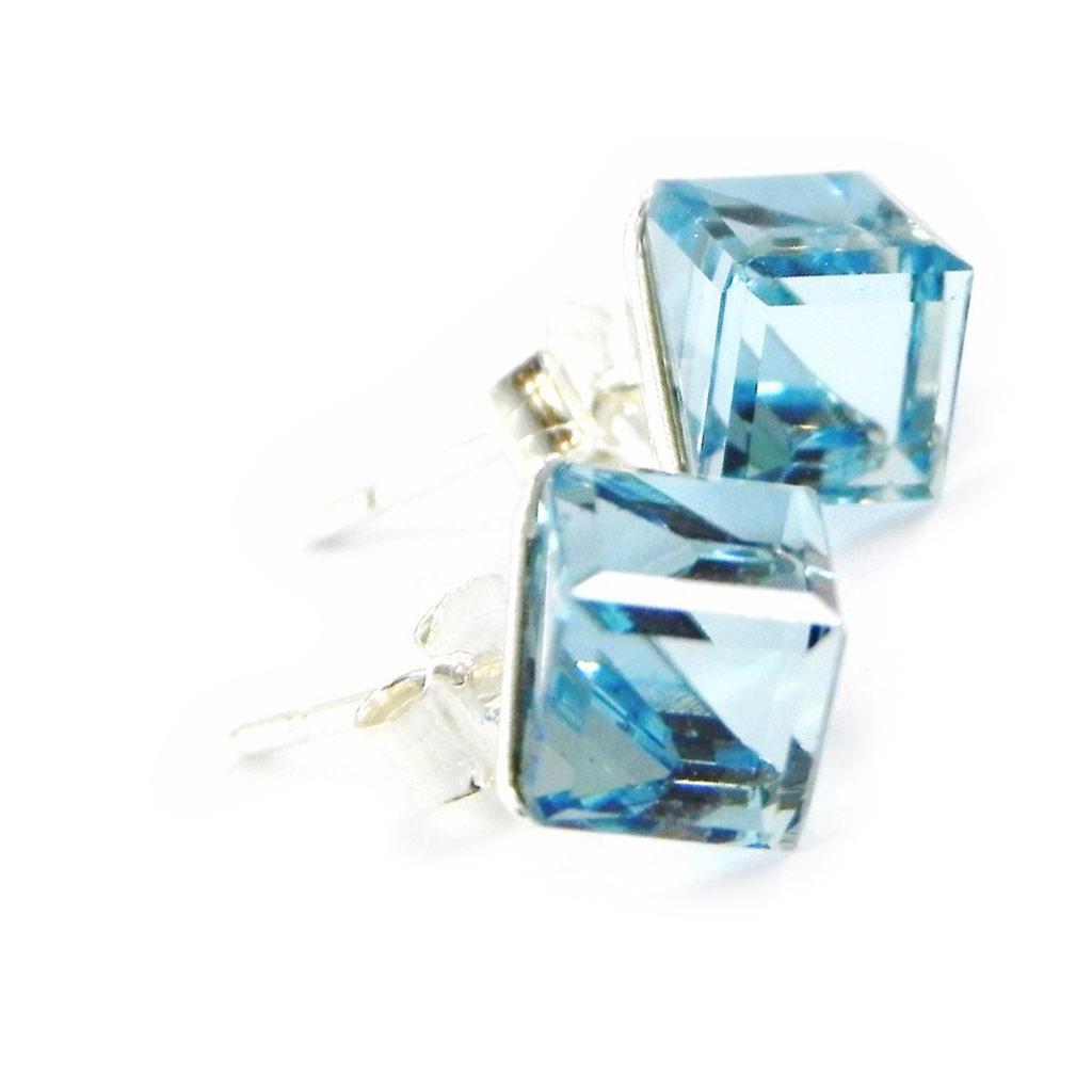 Les Trésors De Lily [I1084] - Серебро BO 'Crystal Cubes' бирюзовый 6 мм