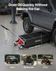 Low Profile Oil Drain Pan, 94.6 L Capacity, Rolling Oil Drain Pan with Manual Pump, 2.2 m Hose & T Folding Handle, Leak-proof & Corrosion-resistant,