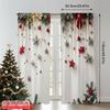 2D Flat Printing 2pcs Merry Christmas Popular Window Drapes Christmas Pine Branch Versatile Durable Polyester Without