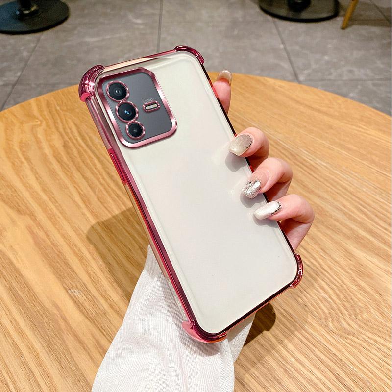 Чехол для Vivo V23 Чехол для телефона Vivo V23 Pro Чехол-крышка для vivo V25 Pro V25e LATAM Утолщенные четыре угла Ударопрочный Защитная задняя крышка с покрытием