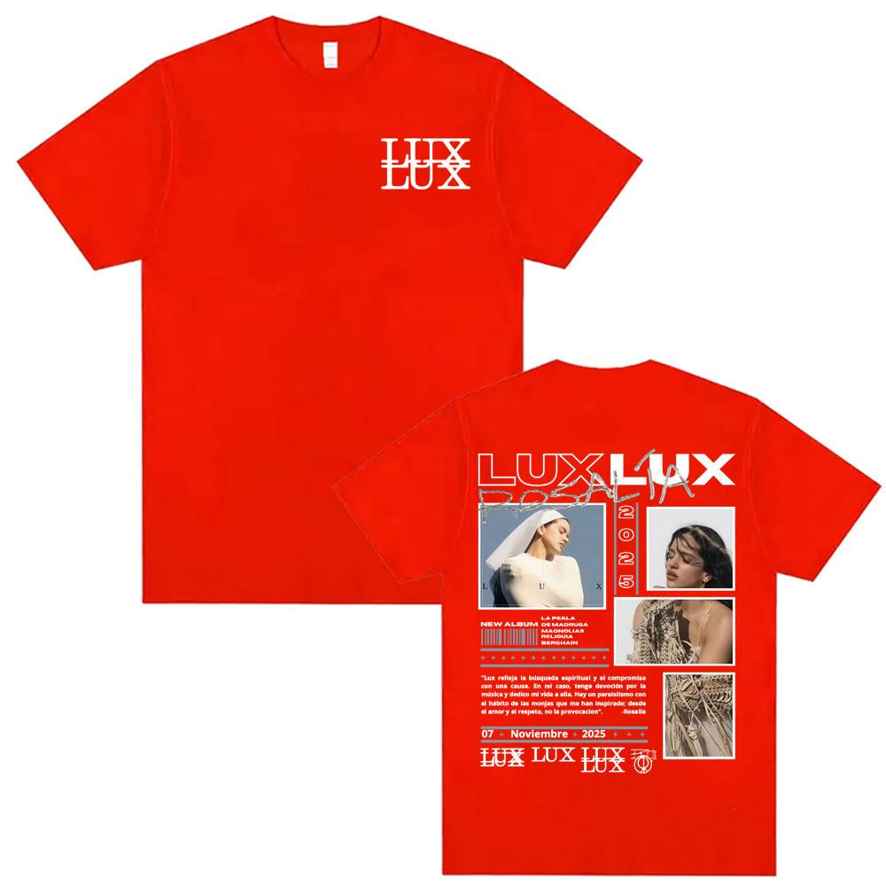 Singer Rosalia Album LUX Logo Cover T Shirts Men Women Fashion Aesthetic Oversized Tshirt Summer Casual ONeck 100 Cotton Shirt