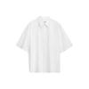 Calvin Klein Solid Color Single-Breasted Loose Cotton Short Sleeve Shirt Men Tops Moonlight-White 40LM114-YAA
