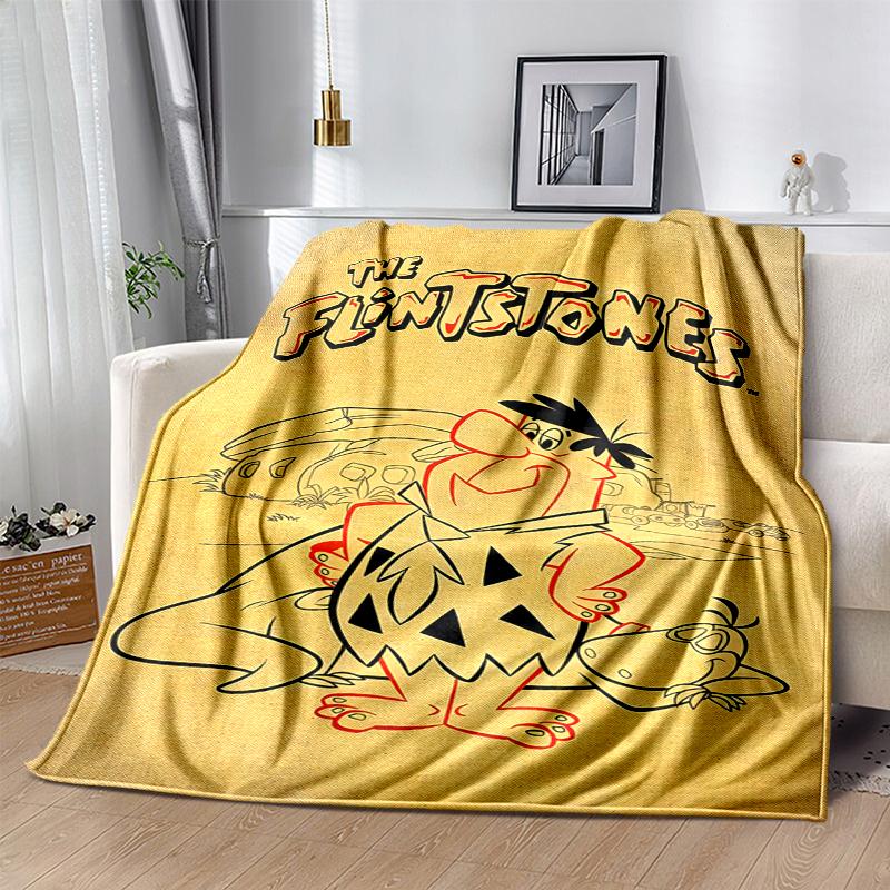 Flintstones Flannel Blanket Soft Warm All-Season Throw, Design for Camping, Car Travel, Hiking Sofa, Bed, Office Perfect Gift for Parties