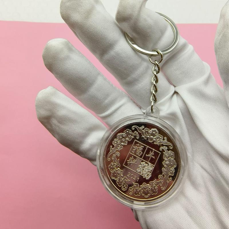 Colorful Zodiac Commemorative Medallion with Keychain, Small Activity Gift, Handy Gift, Christmas Gift, Stocking Stuffers