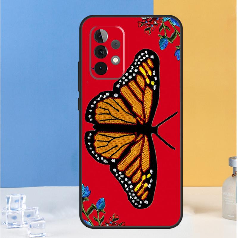 Lucky Butterfly Sky Bear-y Cowhide For Samsung Galaxy A16 A26 A36 A56 A13 A33 A53 A05 A06 A54 A34 A14 A32 A52 A55 A35 A15 Case