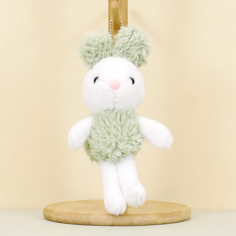 Adorable Plush Rabbit Keychain Stuffed Animal Cute Green Bunny Toy 14cm Soft