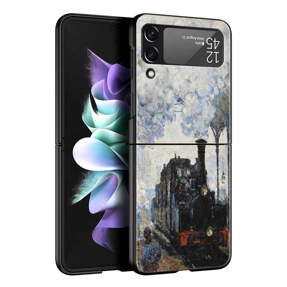 Для Samsung Galaxy Z Flip 3 4 5 Жесткий Черный Складной ПК Чехол для Телефона Художник-импрессионист Клод Моне Для Samsung Z Flip3 Чехол