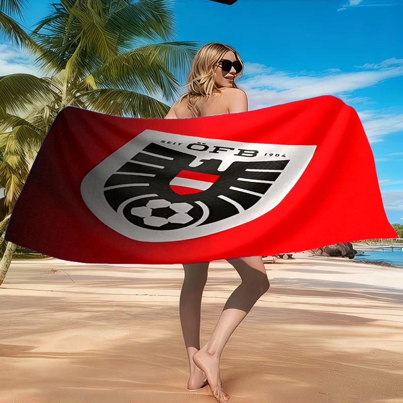 Austria Football Emblem Beach Towel, Quick-drying, Easy to Care for, Suitable for Both Fitness and Beach Vacations,Sports Essential