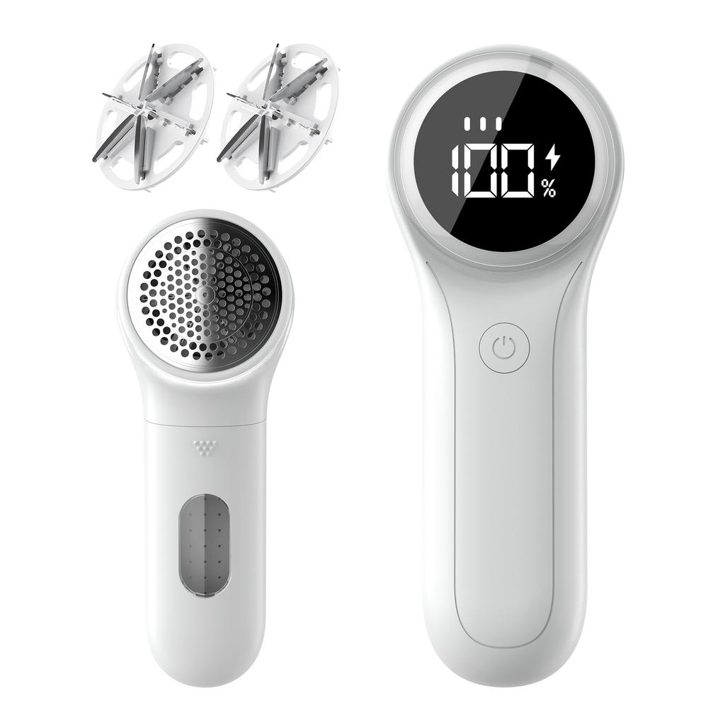 Перезаряжаемая портативная бритва для ткани, ворс, свитер, 1200 мАч, беспроводной удалитель пуха с цифровым светодиодным дисплеем для домашнего удаления ворса