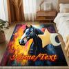 1PC Custom Name Colorful Horse Portrait Theme Floor Mat Ideal for Living Room, Game Rooms, Office, Bedroom,Floor Mat Playful Design