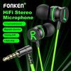 FONKEN Type C 3.5mm L Jack Magnetic Gaming Wired Earphones Hifi Sound Noise Reduction In Ear Headset With Mic Earbud For Xiaomi Huawei