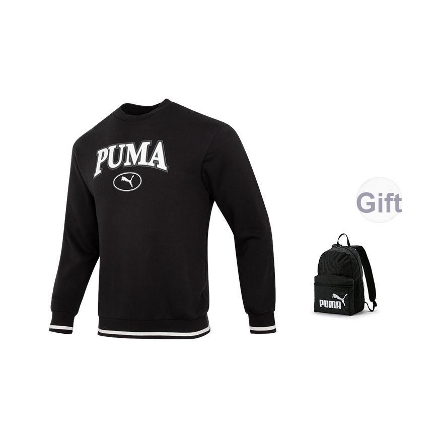 Puma Спортивный повседневный свитер с надписью Letter, американский винтажный свитшот, мужская толстовка, черный цвет 678422-01