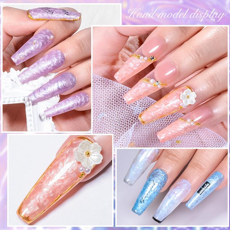 1 шт. MEET ACROSS 7 мл магнитная нить в виде ракушки гель-узор 9D блестящий полуперманентный замачиваемый лак для дизайна ногтей маникюр