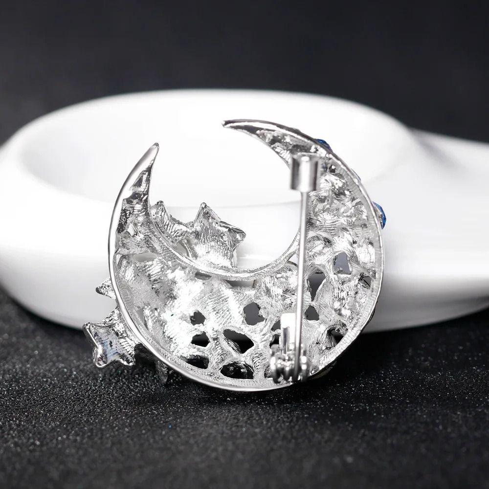 Rhinestone Inlay Brooch Pin Alloy Decor Badge Fashion Lapel Ornament  Gift