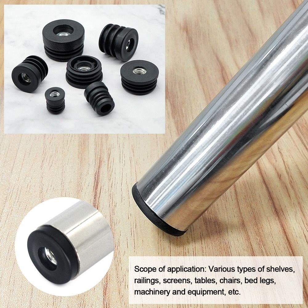 Plastic Pipe Inner Plug Black Furniture Adjustable Feet Dust Cover Nut Hole Plug Table Chair