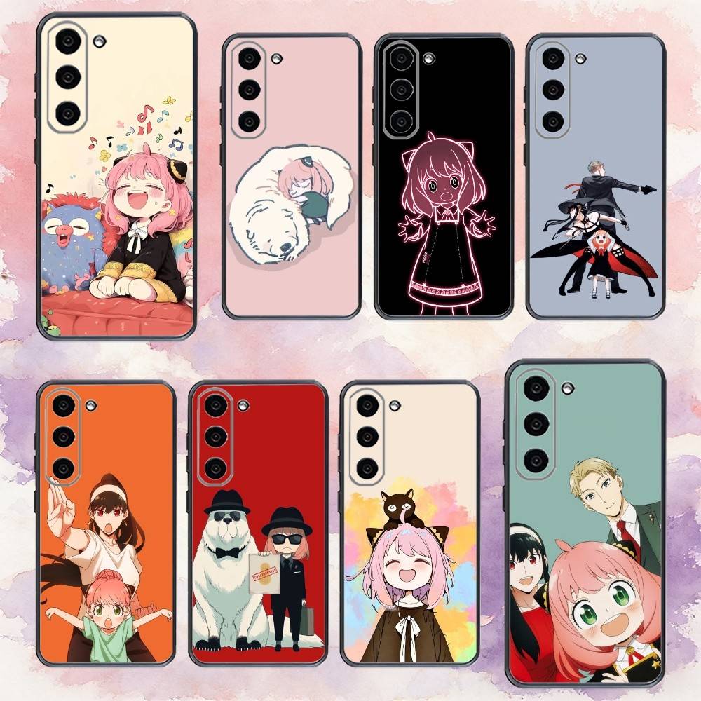 S-Spy X Family B-Bond Yor Anya Phone Case For Samsung Galaxy A73,A72,A71,A70,A53,A52,A51,Others Soft Black Cover