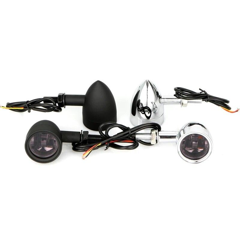 Универсальный мотоциклетный мини-указатель поворота, янтарный индикатор, лампа 10 мм для Honda Yamaha Kawasaki Custom Cruiser Bobber Chopper