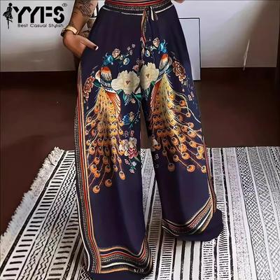 Женские модные повседневные брюки с цветочным принтом и высокой талией, брюки и капри