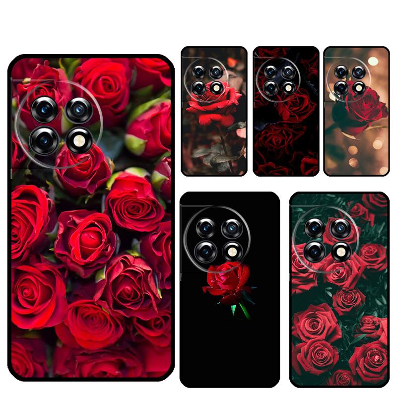 Bright Red Roses Flowers Funda For OnePlus 13R 13 12 R 11 9 10 Pro 8T 9RT 10T OnePlus Nord CE 2 3 4 Lite N20 N30 Case