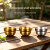 Gold Heat-Insulating 304 Stainless Steel Baijiu Cup, Double-Layer, Anti-Scald, 1-2 Liang, Small Wine/Tea Cup.