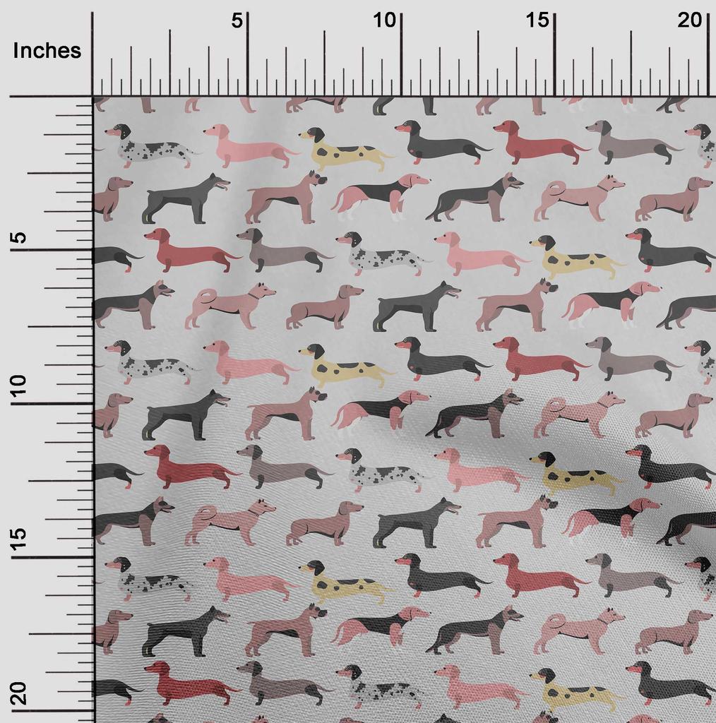 oneOone Хлопковая гибкая серая ткань для шитья эскизов собак, ткань во дворе с принтом, принадлежности для шитья одежды своими руками, 40 дюймов