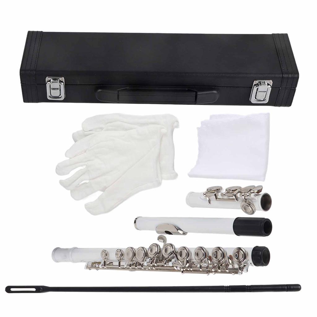 Набор для начинающих флейт из латуни LADE C Key 16 Hole, чехол для хранения, салфетка для чистки, перчатки (белый)